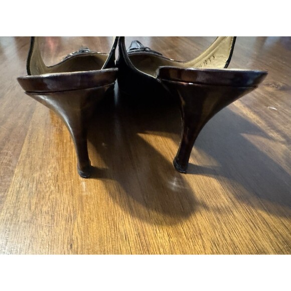 STUART WEITZMAN Women's Black Aspect Tortoise Shell Slingback Pumps Sz 10.5 N - Picture 9 of 12